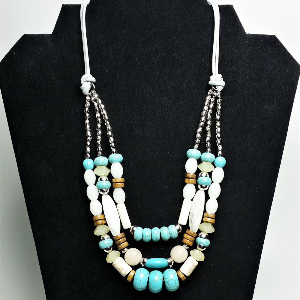 Turquoise & White Multilayer Necklace